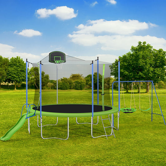 14FT Trampoline with Swing and Slide