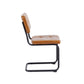 Brown modern simple style dining chair PU leather black metal pipe dining room furniture chair set of 2