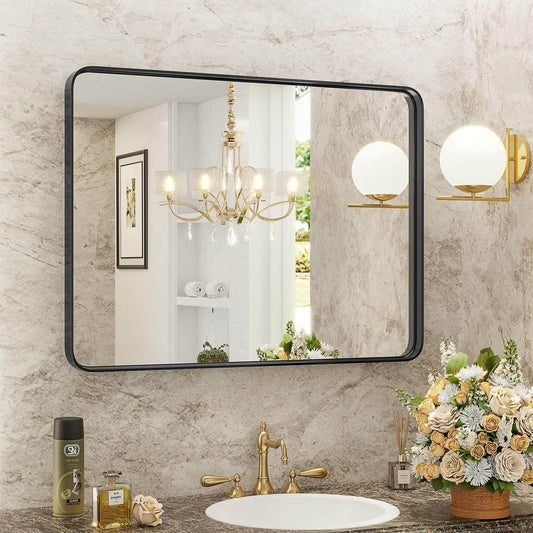 Bathroom Mirror Vanity Mirror for Wall,Aluminum Alloy Framed Wall Mirror Farmhouse,40"×30"