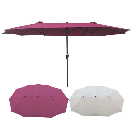 15Ftx9FtDouble-Sided Patio Umbrella Outdoor Market Table Garden Extra Large Waterproof Twin Umbrellas with Crank and Wind Vents for Garden Deck Backyard Pool Shade Outside Deck Swimming Pool
