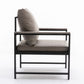 Furniture, Modern Faux Leather Accent Chair with Black Powder Coated Metal Frame, Single Sofa for Living Room Bedroom, Gray