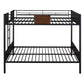 Full-over-full bunk bed modern style steel frame bunk bed with safety rail, built-in ladder for bedroom, dorm, boys, girls, adults