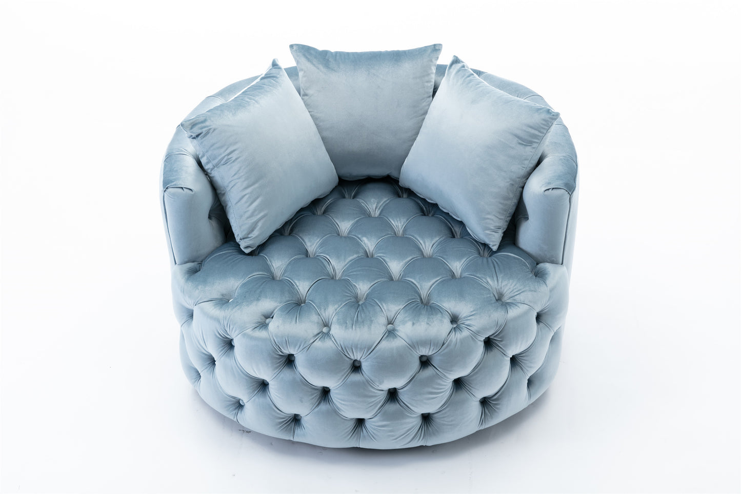 Modern Akili swivel accent chair barrel chair for hotel living room / Modern leisure chair Light blue