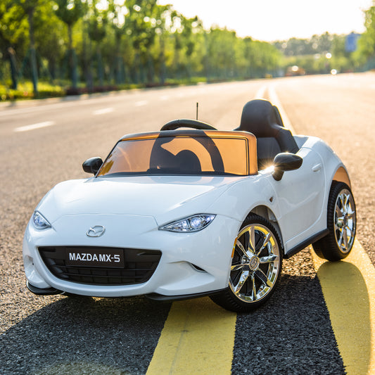 Licensed MAZDA MX-5 RF,12V Kids ride on car 2.4G W/Parents Remote Control,electric car for kids,Three speed adjustable,Power display, USB,MP3 ,Bluetooth,LED light,Two-point safety belt