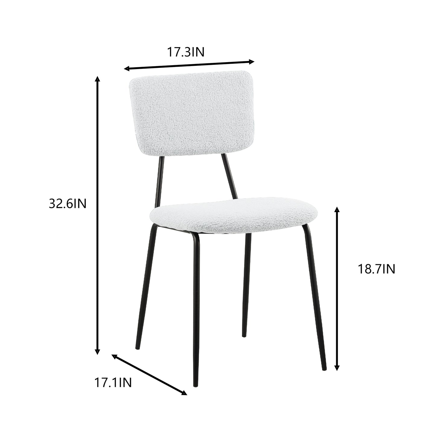 Dining Room Chairs Set of 4, Modern Comfortable Feature Chairs with Faux Plush Upholstered Back and Chrome Legs, Kitchen Side Chairs for Indoor Use: Home, Apartment (4 White Chairs)