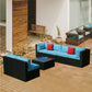 5 Pieces PE Rattan sectional Outdoor Furniture Cushioned U Sofa set with 2 Pillow