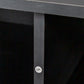 Black modern minimalist TV cabinet 80 inch TV stand, open locker Living Room Bedroom