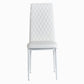 White modern minimalist dining chair fireproof leather sprayed metal pipe diamond grid pattern restaurant home conference chair set of 6