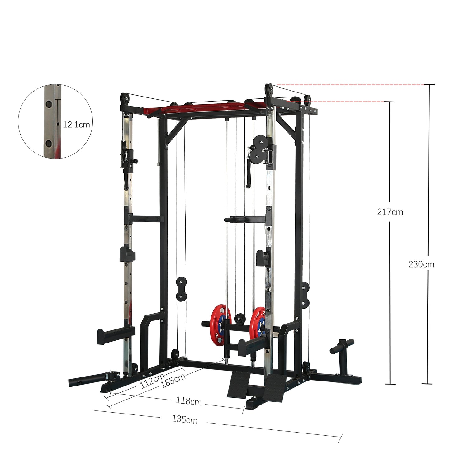 Power cage with LAT PullDown and Weight Storage Rack Optional Weight Bench, 1400 lb Capacity Power Rack for Home and Garage Gyms, Multiple Accessory Squat Racks for Full Body Workouts