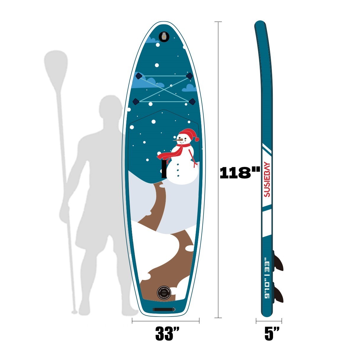 Inflatable Stand Up Paddle Board 9.9'x33"x5" With Accessories
