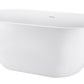62" 100% Acrylic Freestanding Bathtub, Soaking Tub, White Bathtub