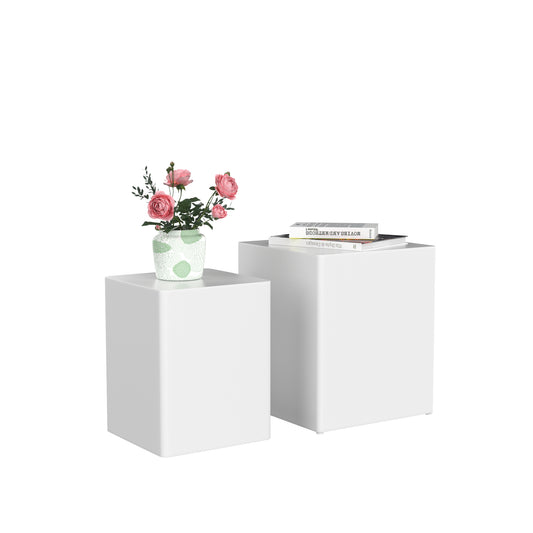 Upgrade MDF Nesting table/side table/coffee table/end table for living room, office, bedroom White, set of 2