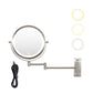 8-inch Wall Mounted Makeup Vanity Mirror, 3 colors Led lights, 1X/10X Magnification Mirror, 360 degree Swivel with Extension Arm (Brushed Nickel)