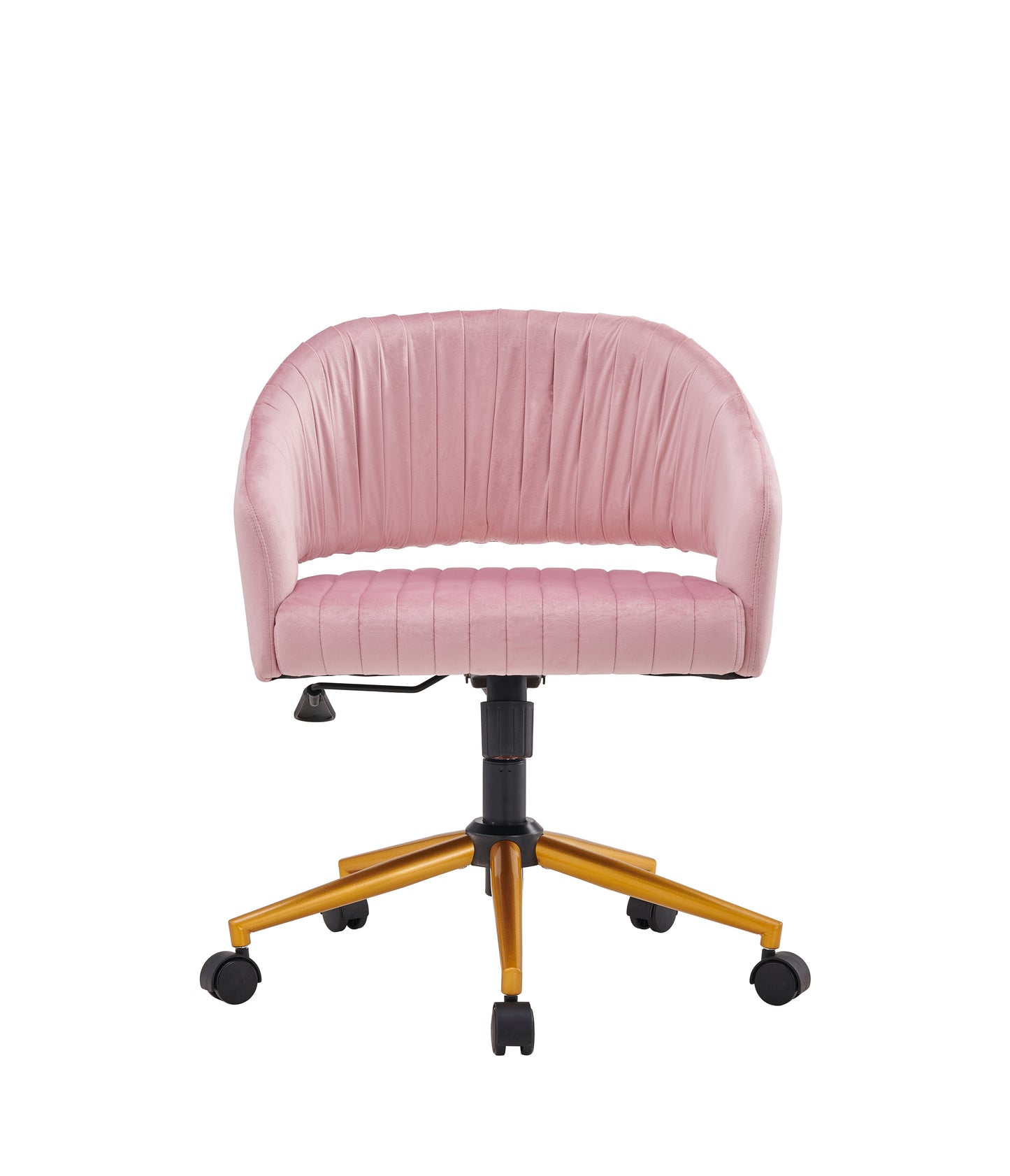 Modern swivel high quality velvet office desk chair pink color in gold metal luxury height adjustable computer chair living room chair