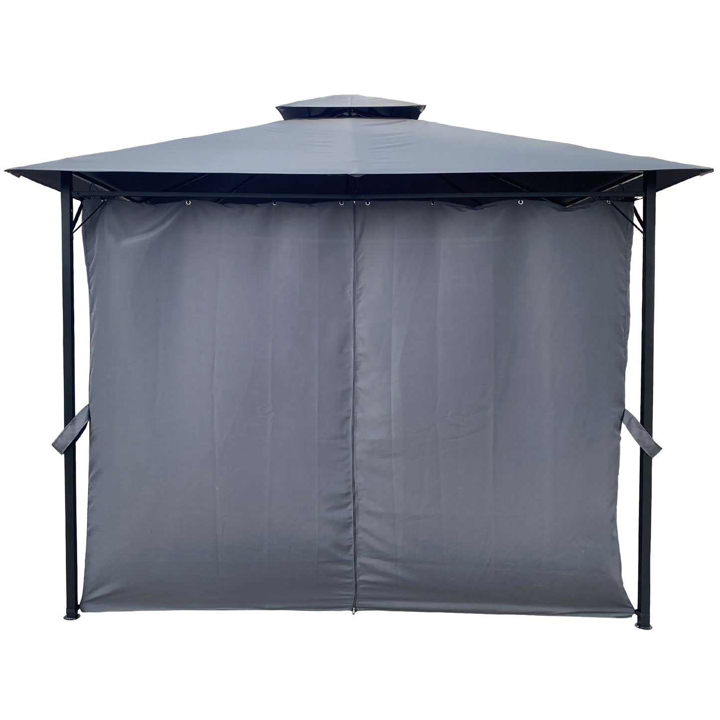 10x10 Ft Outdoor Patio Garden Gazebo Tent, Outdoor Shading, Gazebo Canopy With Curtains, Gray