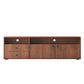 62.99" Modern style multi-storage dark brown slide rail TV cabinet