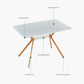 Modern Minimalist StyleDining Table MDF Anti-Scratch Top Metal Shelf Metal Heat Transfer Legs Leveling Feet For Dining Room Kitchen Office Table X 1(White)
