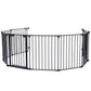 200" Adjustable Safety Gate 8 Panels Play Yard Metal Doorways Fireplace Fence Christmas Tree Fence Gate for House Stairs Gate prohibited area fence