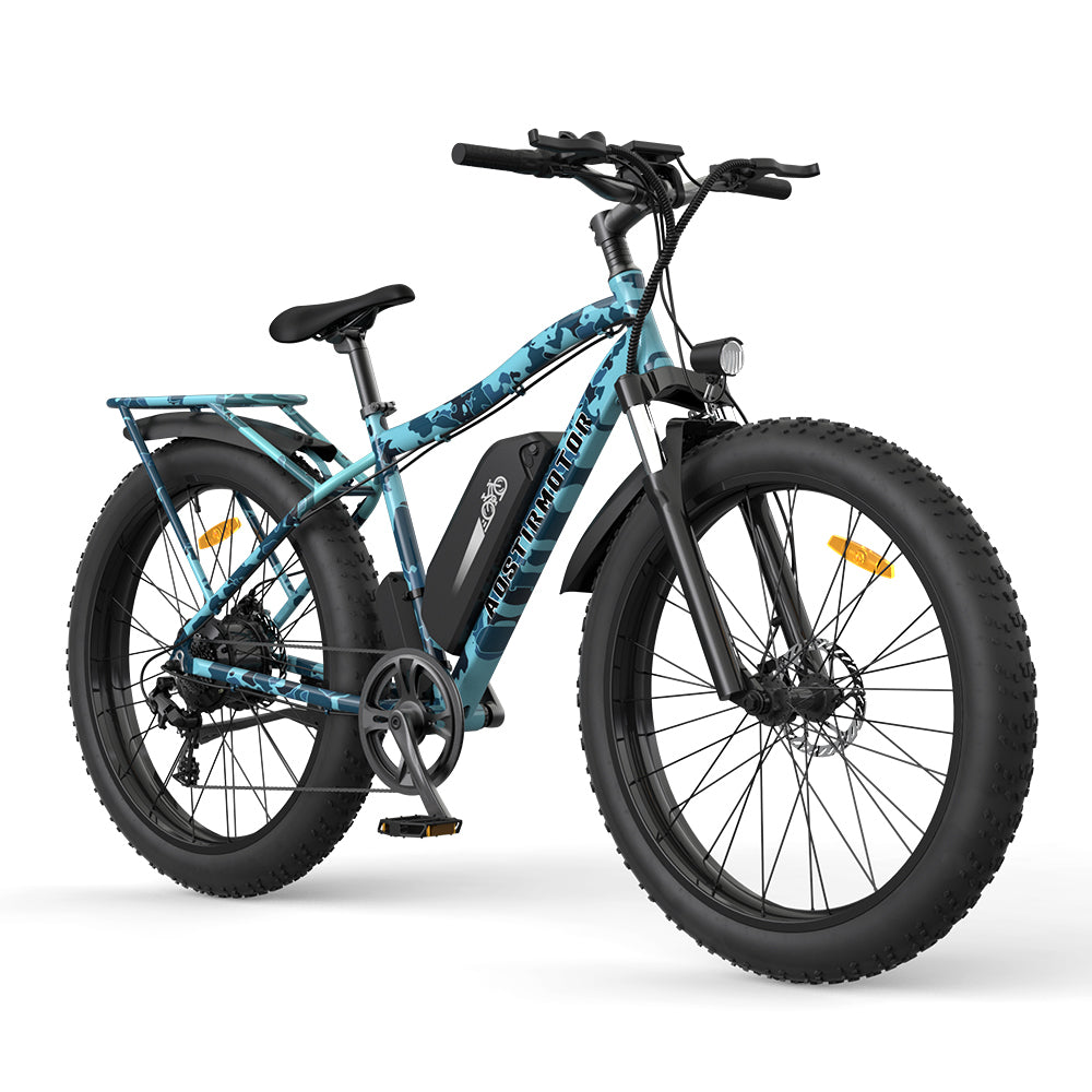 S07-F 26" 750W Electric Bike Fat Tire P7 48V 13AH Removable Lithium Battery for Adults with Detachable Rear Rack Fender New Model