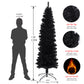 7.5FT Black Slim Artificial Christmas Tree Includes Foldable Metal Stand