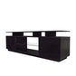 Black TV Stand for 80 Inch TV Stands, Media Console Entertainment Center Television Table, 2 Storage Cabinet with Open Shelves for Living Room Bedroom