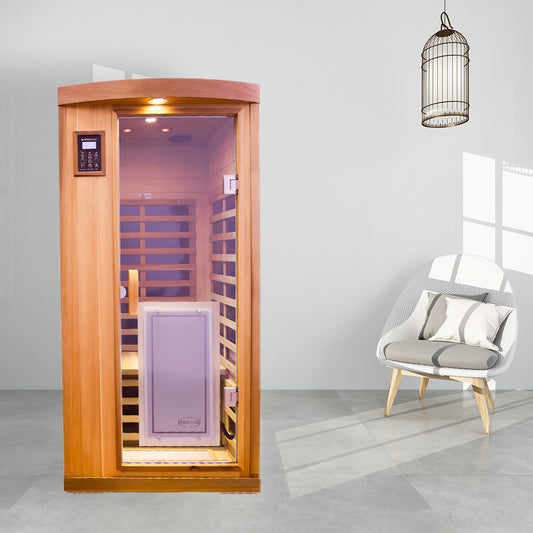 One person Far infrared Red cedar Deluxe indoor sauna room