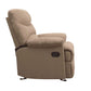 ArcadiaGlider Recliner (Motion) in Light Brown Microfiber