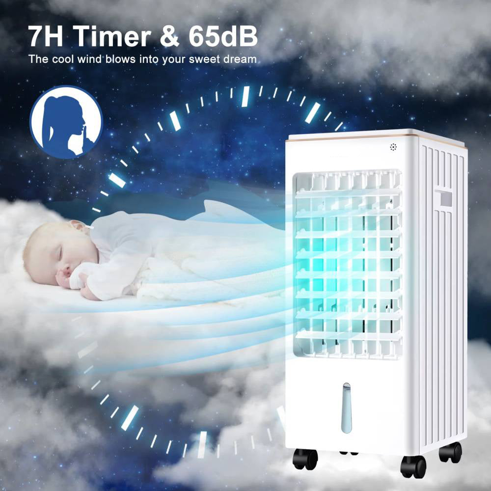 Portable Evaporative Air Cooler Fan Anion Humidify with Remote Control for Indoor Home Office Dorms