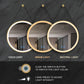 28 Inch Golden Round Frame with Lamp Hanging Bathroom Mirror