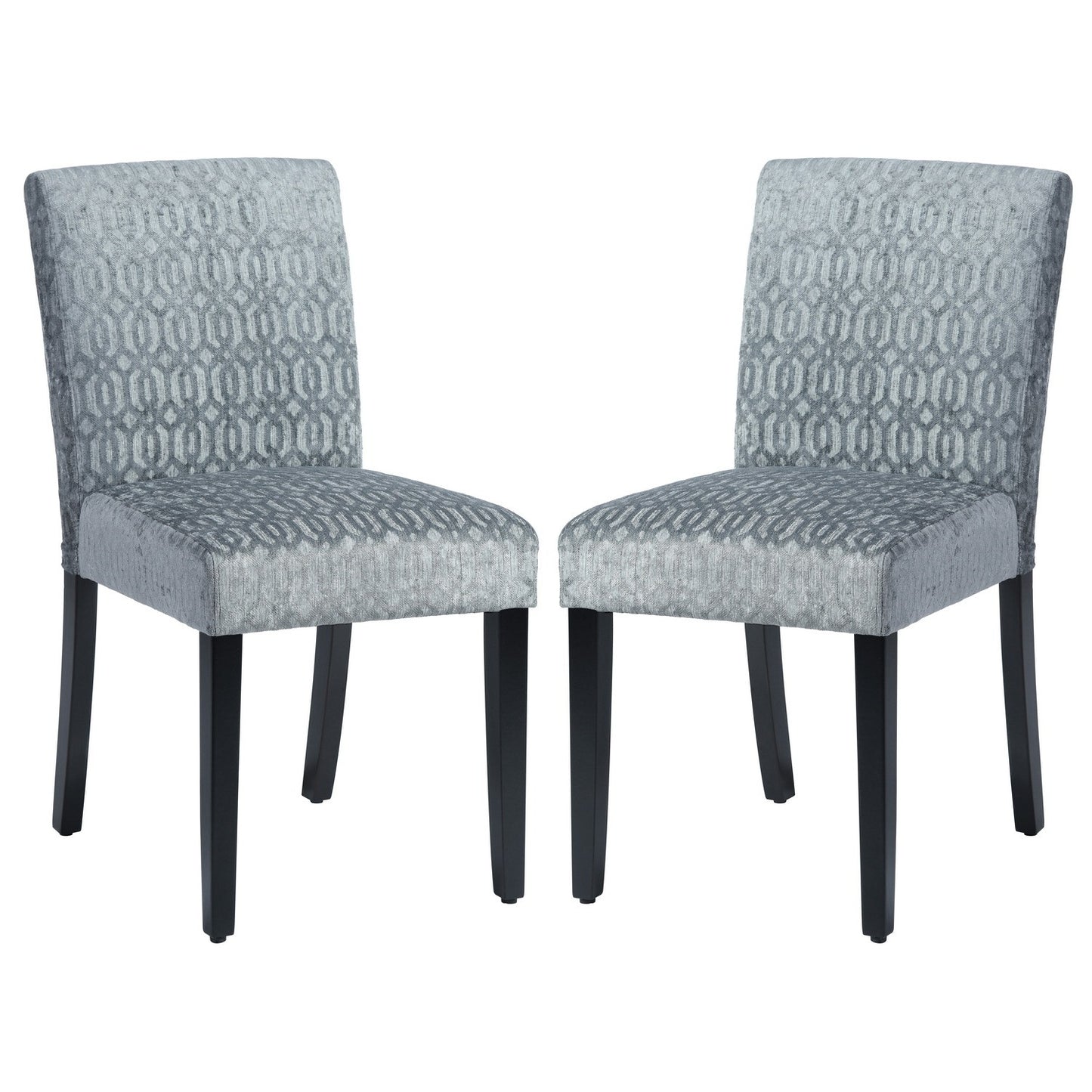 Upholstered Dining Chairs Set of 2 Modern Dining Chairs with Solid Wood Legs, Grey