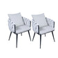 Beige Modern Velvet Dining Chairs Set of 2 Hand Weaving Accent Chairs Living Room Chairs Upholstered Side Chair with Black Metal Legs for Dining Room Kitchen Vanity Living Room