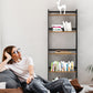 Ladder Shelf, 5 Tier Black Bookshelf, Modern Open Bookcase for Bedroom, Living Room, Office, Brown