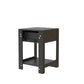 15.75" Rattan End black table with drawer, Modern nightstand, side table for living roon, bedroom, natural