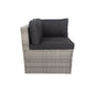6 Pieces PE Rattan sectional Outdoor Furniture Cushioned Sofa Set with 3 Storage Under Seat Grey