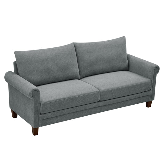 Grey Frosted Cat's Claw Cloth Three-Seater Fabric Sofa