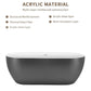59" 100% Acrylic Freestanding Bathtubontemporary Soaking Tubhite inside and gray outside