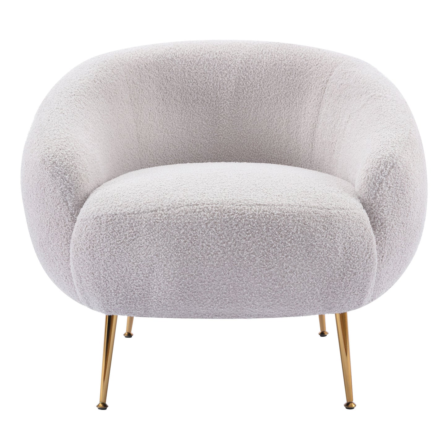 Modern Comfy Leisure Accent Chair, Teddy Short Plush Particle Velvet Armchair with Ottoman for Living Room