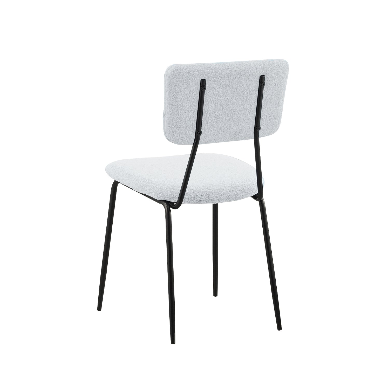 Dining Room Chairs Set of 4, Modern Comfortable Feature Chairs with Faux Plush Upholstered Back and Chrome Legs, Kitchen Side Chairs for Indoor Use: Home, Apartment (4 White Chairs)