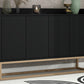 Modern Sideboard Elegant Buffet Cabinet with Large Storage Space for Dining Room, Entryway (Black)