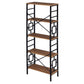 Industrial Open Bookcase, 5-Tier Tall Bookshelf Storage Display Rack for Home Office, Rustic Brown