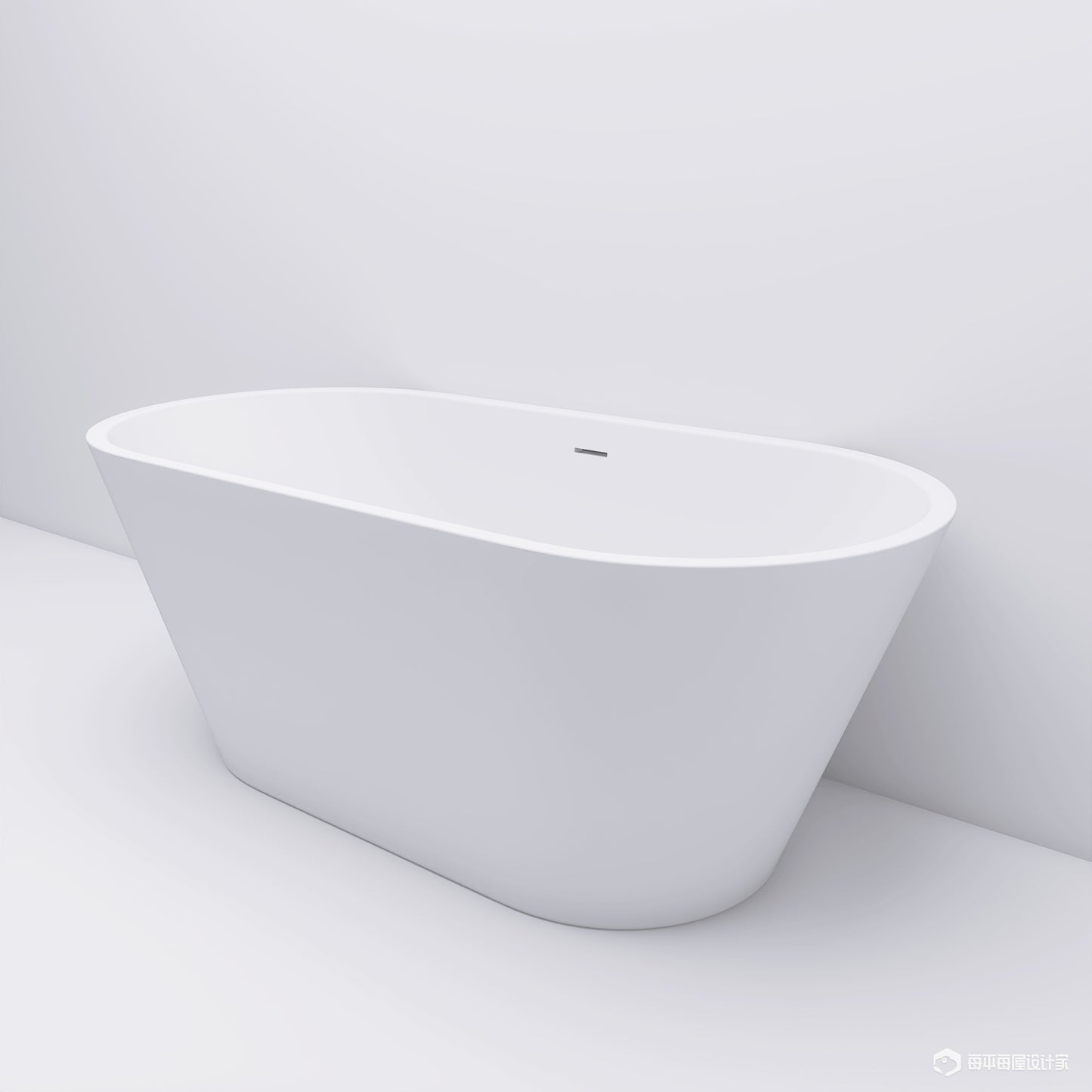 67" Acrylic Free Standing Tub - Classic Oval Shape Soaking Tub, Adjustable Freestanding Bathtub with Integrated Slotted Overflow and Chrome Pop-up Drain Anti-clogging Gloss White