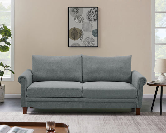 Grey Frosted Cat\'s Claw Three-Seater Fabric Sofa