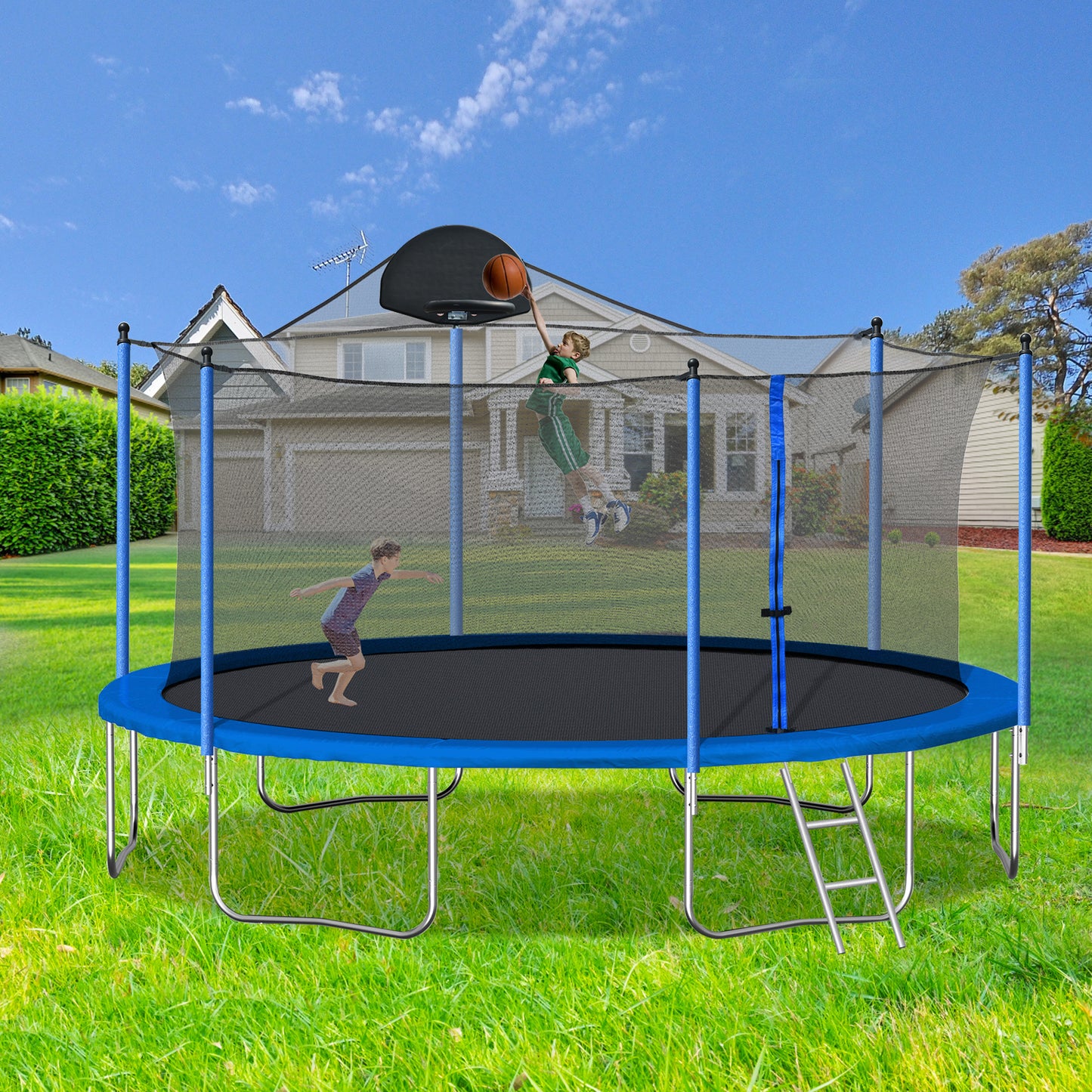 14FT TRAMPOLINE WITH BOARD+METAL