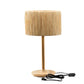 Thebae Solid Wood 21.3" Table Lamp with In-line Switch Control and Grass Made-Up Lampshade