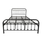 Metal Bed Frame Queen Size Platform No Box Spring Needed with Vintage Headboard and Footboard /Premium Steel Slat Support/Black