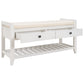 Shoe Rack with Cushioned Seat and Drawers, Multipurpose Entryway Storage Bench (White)