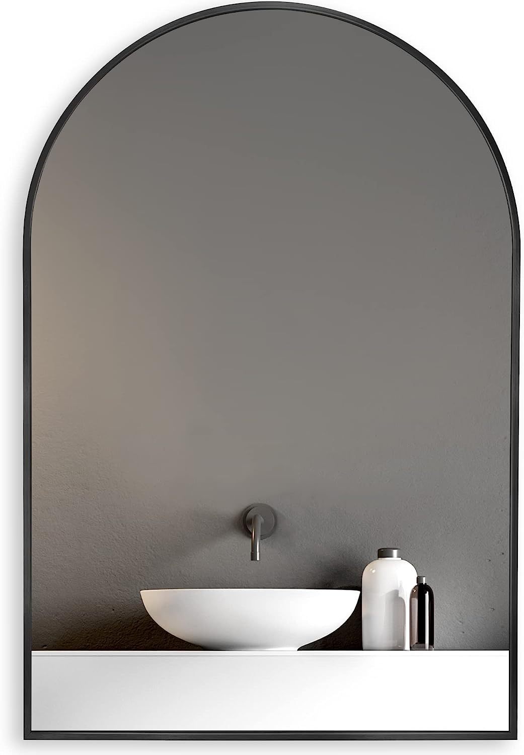 Wall Mirror 30"x20", Bathroom Mirror, Vanity Mirror, for Bathroom, Bedroom, Entryway, with Metal Frame, Modern & Contemporary Arch Top Wall Mirror (Black)