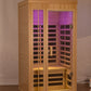 Deluxe version Plus One person Far infrared Hemlock Sauna room with LED colour lights