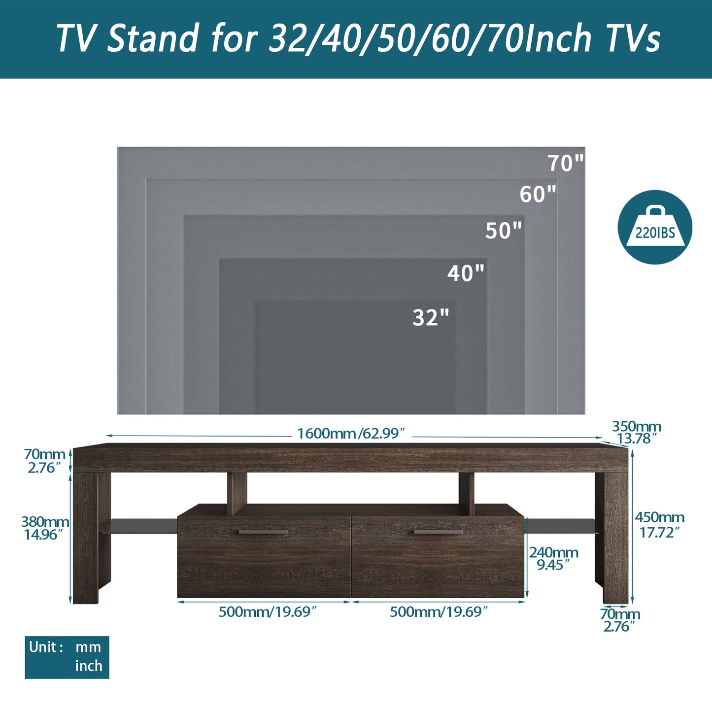 20 minutes quick assemble brown simple modern TV cabinet floor cabinet floor TV wall cabinet