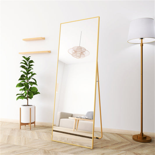 Wall-Mounted Alloy Frame Full Length Mirror, Golden